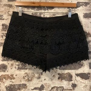 Gorgeous fully lined black lace shorts
